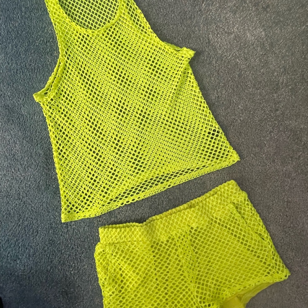 Vibrant Yellow Mesh Tank Top